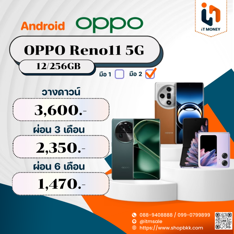 OPPO Reno11 5G 12/256GB Shell Rock Gray